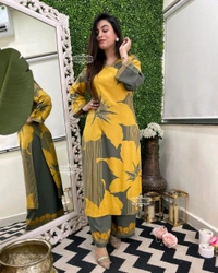 KDC 5605 Beautiful Cotton  Designer Cotton Kurti plazo - L-40