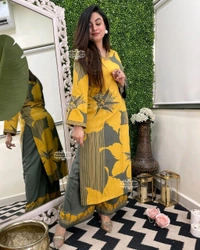 KDC 5605 Beautiful Cotton  Designer Cotton Kurti plazo - L-40