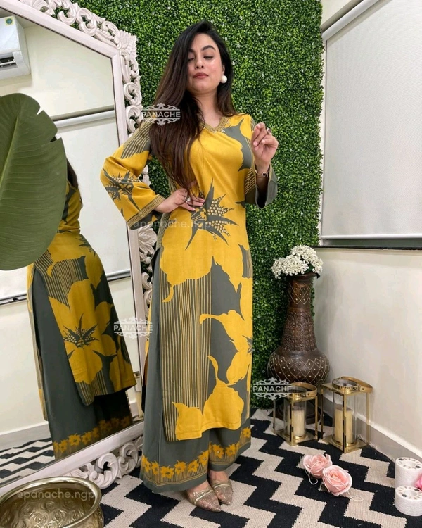 KDC 5605 Beautiful Cotton  Designer Cotton Kurti plazo - L-40