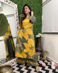 KDC 5605 Beautiful Cotton  Designer Cotton Kurti plazo - XL-42