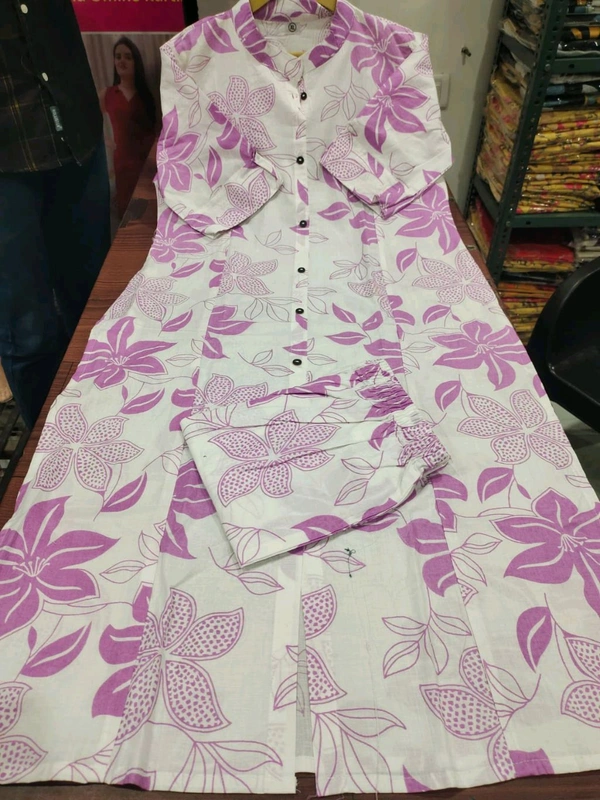 SF2  5607 *New Cotton  Cord set cotton kurti Palazza set*Launching designer Co-erd set in Aline pattern paried with Ankle length pant  - Blush Pink, L-40