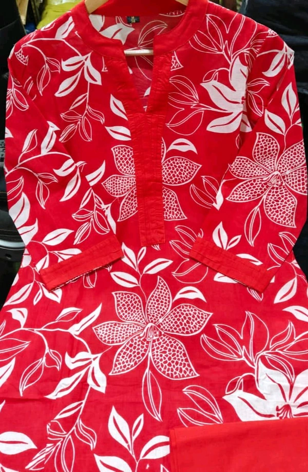 SF2  5609 💜 *Pure Cotton Kurta Pant plazo in Beautiful Floral Prints - Red, 3XL-46