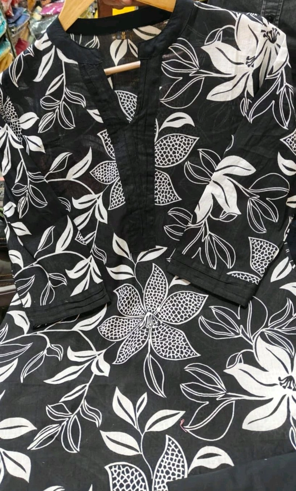 SF2  5609 💜 *Pure Cotton Kurta Pant plazo in Beautiful Floral Prints - Black, XL-42