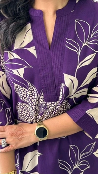SF2  5609 💜 *Pure Cotton Kurta Pant plazo in Beautiful Floral Prints - Violet purple, 3XL-46