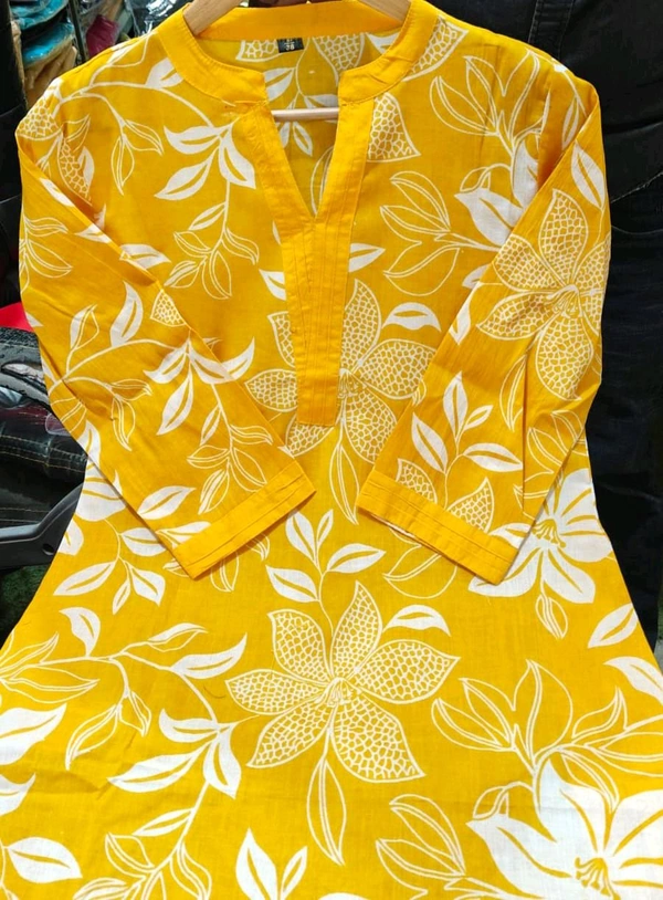 SF2  5609 💜 *Pure Cotton Kurta Pant plazo in Beautiful Floral Prints - Yellow, XL-42