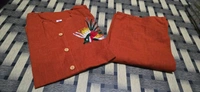 SF2  5611 *New launch💃coord - sets cotton slub plazo with  pocket  - Orange, L-40