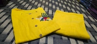 SF2  5611 *New launch💃coord - sets cotton slub plazo with  pocket  - Yellow, 2XL-44