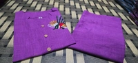 SF2  5611 *New launch💃coord - sets cotton slub plazo with  pocket  - Purple, XL-42
