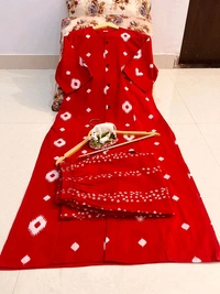 SF5 5613  Premium Floral Fine cotton kurti Palazza set*
 - Red, L-40