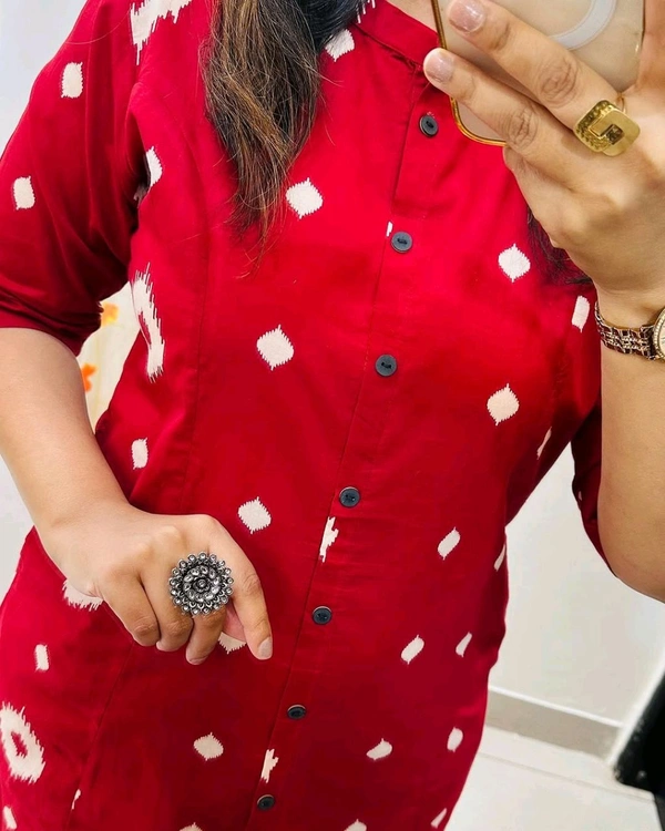 SF5 5613  Premium Floral Fine cotton kurti Palazza set*
 - Red, 2XL-44