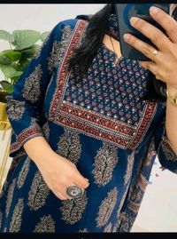 LCJ 5615 Pure Cottan  Kurti with Pant with Nack Hand work  - M-38