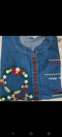 KD18  5617. *LONG EMBROIDERED DENIM kurti*DENIM  
 - XL-42