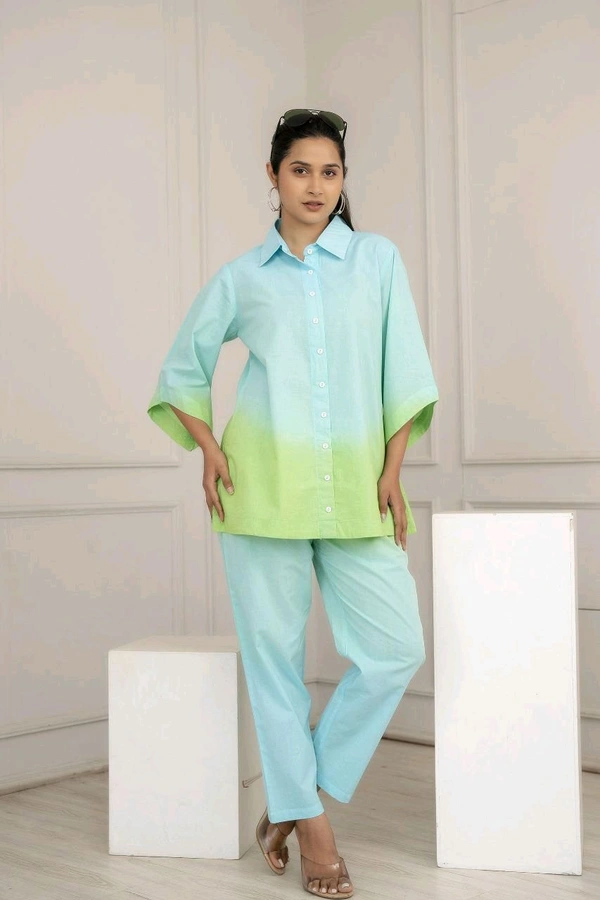 KDJ 5619 🌹💥 NEW DESIGN COTTON  CO-ORD SET - Green, 2XL-44