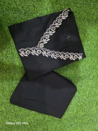 LCJ 5619 Designer Cotton* With Heavy thread Kurta pant Embroidery work side Pockets... - Black, XL-42
