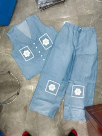 KD18  5626 Denim "Shify" Silk Co.ord set
 - Blue, 34
