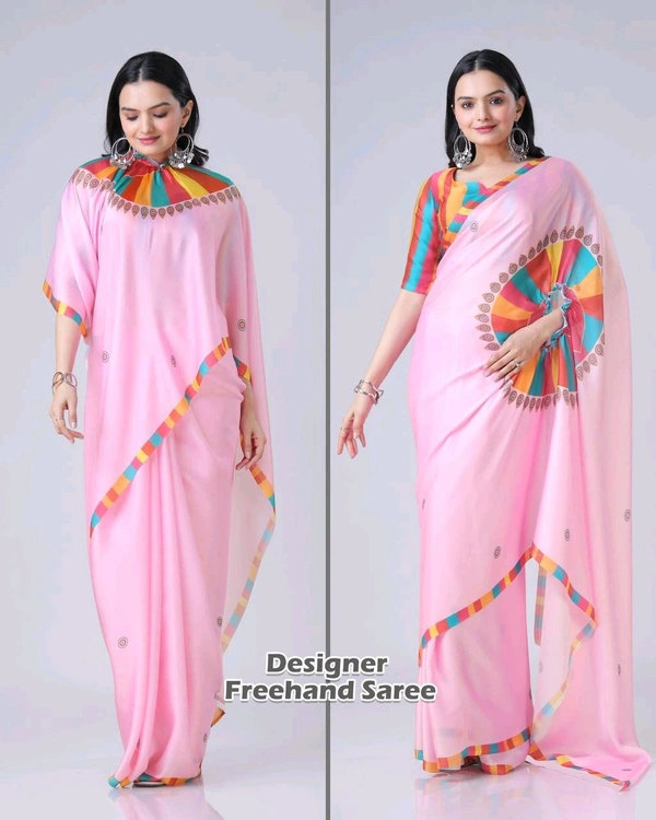 DSS 5627  One More Super Hit FreeHand Heavy Satin Silk Saree Design Launch*
  - Pink, 2XL-44