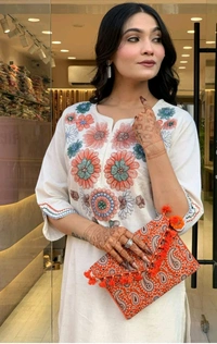 SF5 5630   Chic Brush Printed Co-ord Sets  South Cotton flex Work: Embroidery - 2XL-44