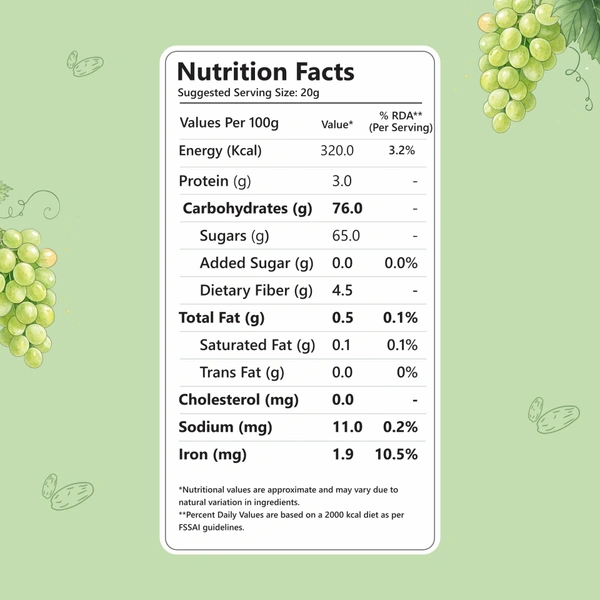 Nutriwow Premium Green Raisins 500g & Whole Cashews 200g | Kishmish & Kaju | - 700g