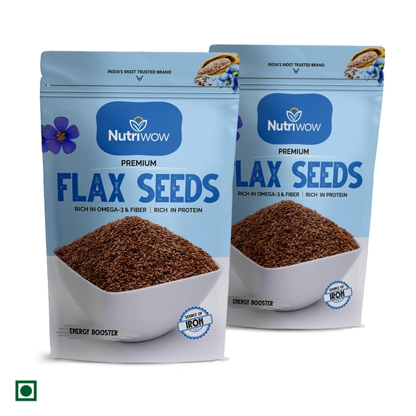 Nutriwow Premium Flax Seeds | Alsi Beej | 500g (250g Pack of 2) 