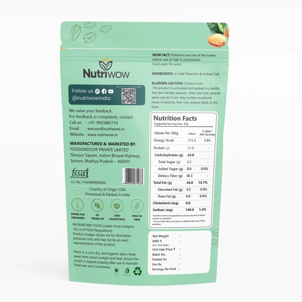 Nutriwow Premium Green Raisins 500g & Roasted & Salted Pistachios 200g & | Kishmish and Pista| - 700g