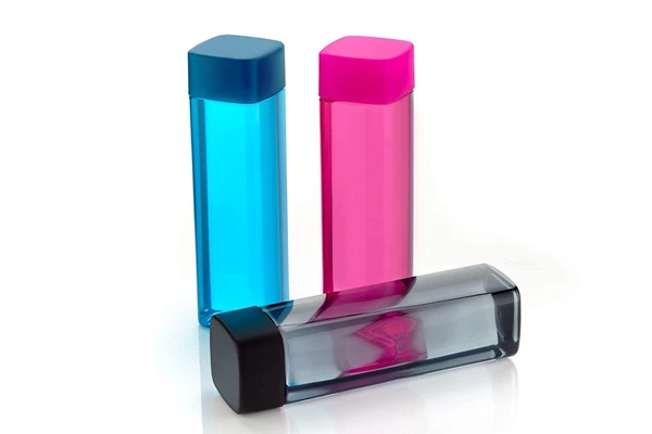 1000ml Square Shape Plastic Water Bottle With Square Cap(Pack Of 3 )