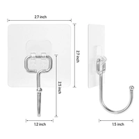 10079 Heavy Duty Waterproof and Rustproof Wall Hooks Multipurpose (5pcs Set) Upto 10KG - 5pcs