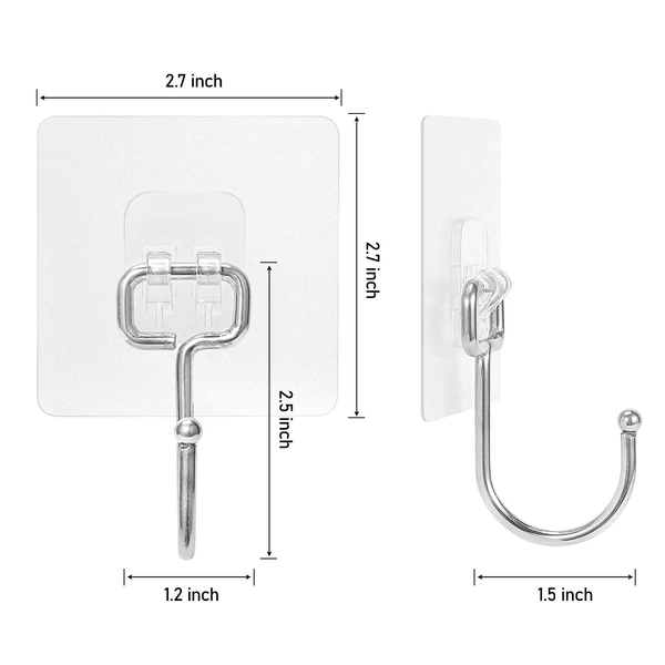 10079 Heavy Duty Waterproof and Rustproof Wall Hooks Multipurpose (5pcs Set) Upto 10KG - 5pcs