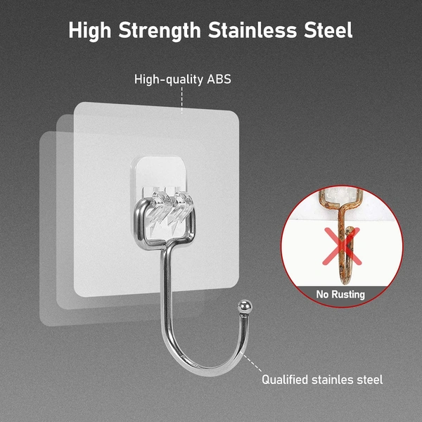 10079 Heavy Duty Waterproof and Rustproof Wall Hooks Multipurpose (5pcs Set) Upto 10KG - 5pcs