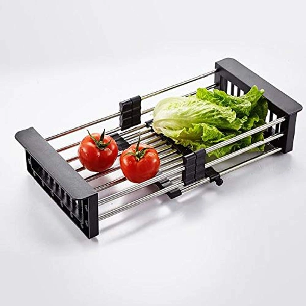 Adjustable Stainless Steel Drainer Basket Drain Tray