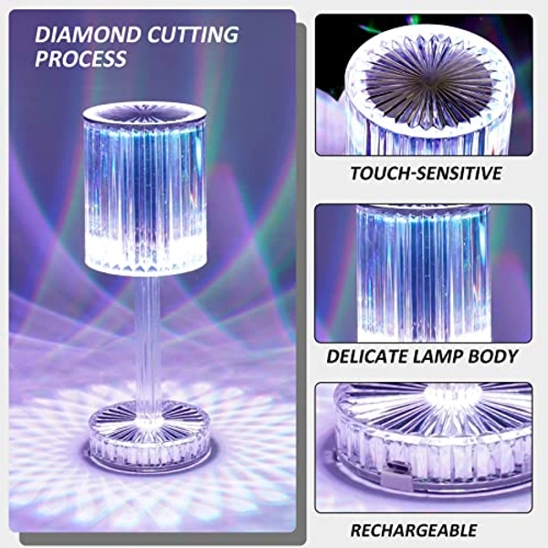 Diamond Crystal Lamp 16 Color Changing RGB Touch+Remote Control (1pc)