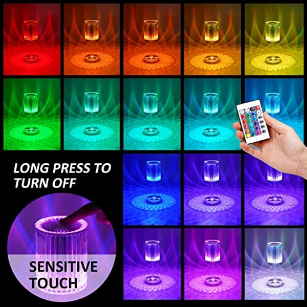 Diamond Crystal Lamp 16 Color Changing RGB Touch+Remote Control (1pc)