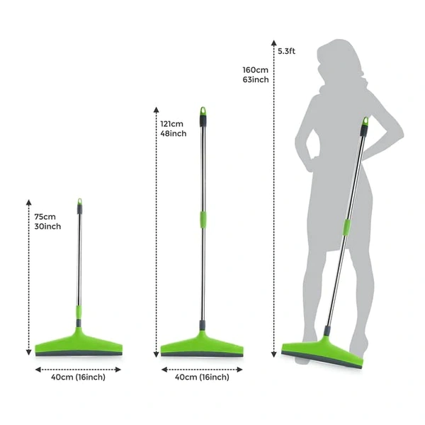 Ganesh Telescopic Bathroom Wiper 16 Inch (40 cm) with Steel Handle for Home and Office Floor Cleaning