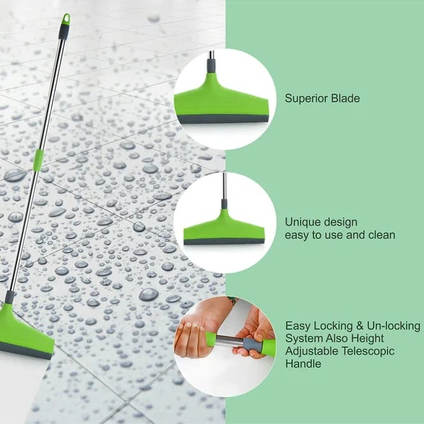 Ganesh Telescopic Bathroom Wiper 16 Inch (40 cm) with Steel Handle for Home and Office Floor Cleaning