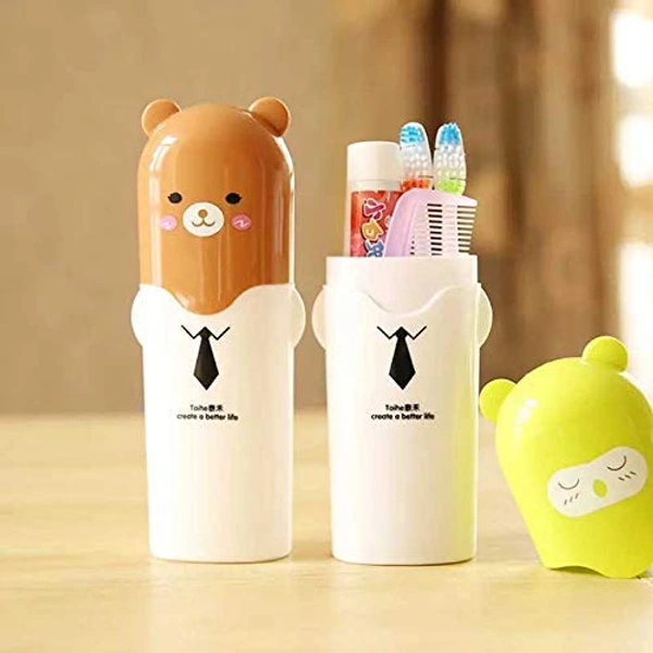 Teddy Cartoon Shape Toothbrush Holder 1pcs