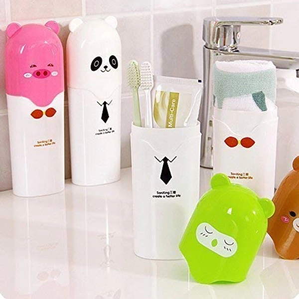 Teddy Cartoon Shape Toothbrush Holder 1pcs