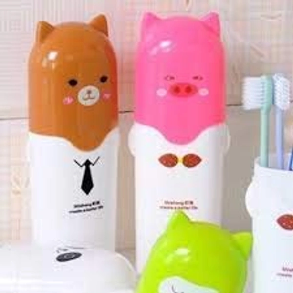 Teddy Cartoon Shape Toothbrush Holder 1pcs