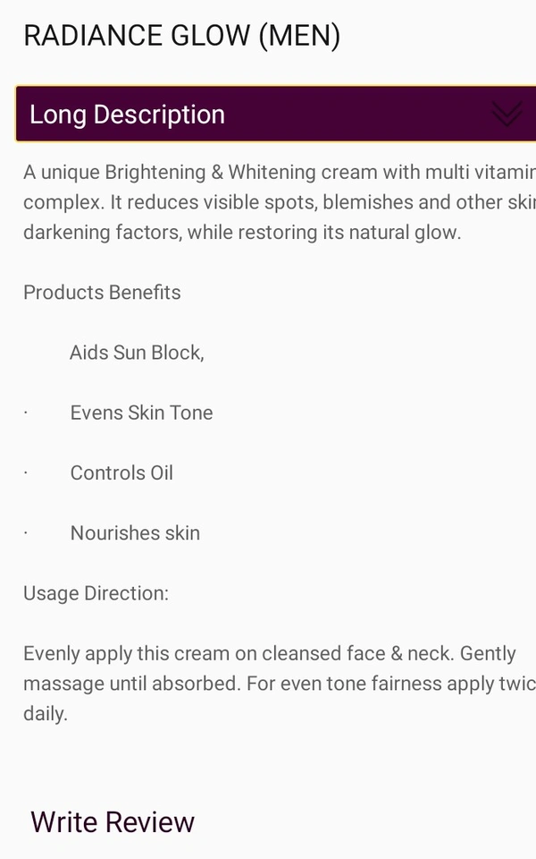 Galway Radiance Glow For Men - 100gm