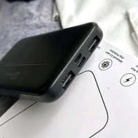 10000mAh Powerbank, Dual USB-A Outputs | Dual Input Ports | Lithium Polymer Power Bank | Plastic Casing, Lightweight