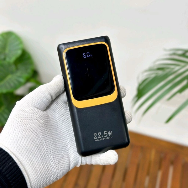 10000mAh Powerbank With 2 Build In Cables | Lithium Polymer Power Bank | Plastic Casing, Lightweight | Extra Ports | For Mobile, Earbuds, Smartwatch, Speaker, Tablet