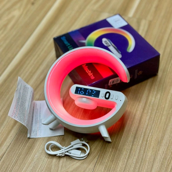 4 in 1 Wireless Speaker, Night Light, Wireless Charger And Clock, 2024 New Bluetooth Speaker, 5W Fast Charge, Wireless Charging Lamp for Home Office, Mood Lamp for Wireless Charger