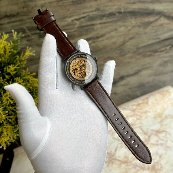 Analog Automatic Top Quality Collection With High Quality Strap Best Finishing Body & Case - Black