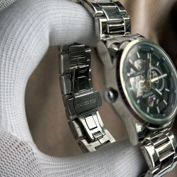 Analog Automatic Top Quality Collection With High Quality Strap Best Finishing Body & Case - Silver