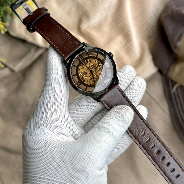 Analog Automatic Top Quality Collection With High Quality Strap Best Finishing Body & Case - Brown