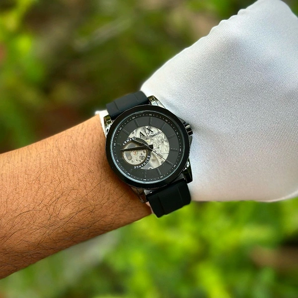 Analog Automatic Top Quality Collection With High Quality Strap Best Finishing Body & Case - Black