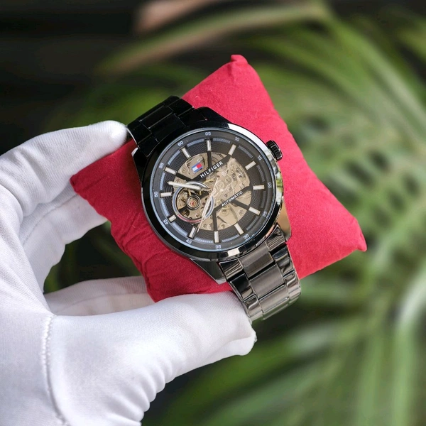 Analog Automatic Top Quality Collection With High Quality Strap Best Finishing Body & Case - Black