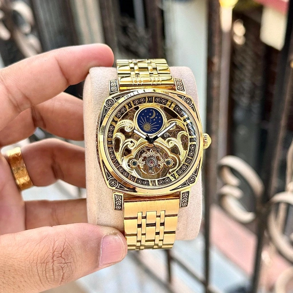 Analog Automatic Top Quality Collection With High Quality Strap Best Finishing Body & Case - Gold