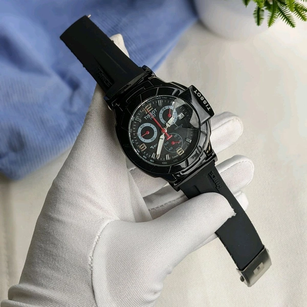 Analog Chronograph High Quality Collection With High Quality Strap Best finishing Body & Case - Black