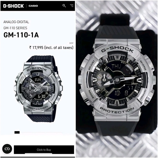 Analog GM-110-1A High Quality AutoLight, World Time And Chronograph Working Watch For Men