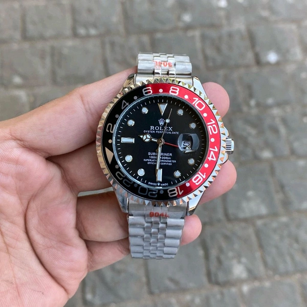 Analog Gmt Master All Working Highest Quality Stainless Steel Bracelet Watch - STR1