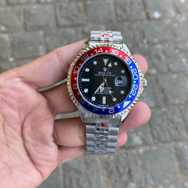 Analog Gmt Master All Working Highest Quality Stainless Steel Bracelet Watch - SRV5